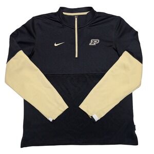 NIKE Purdue Boilermakers Pullover Mens Medium Black Excellent 1/2 Zip Dri-FIT
